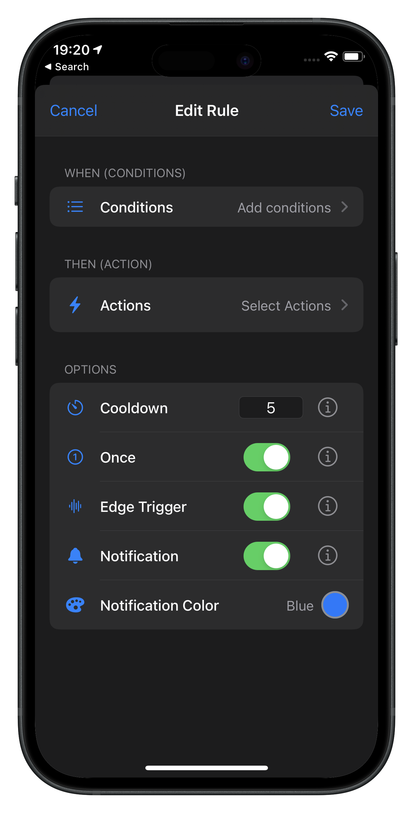 TriggerApp Options Configuration